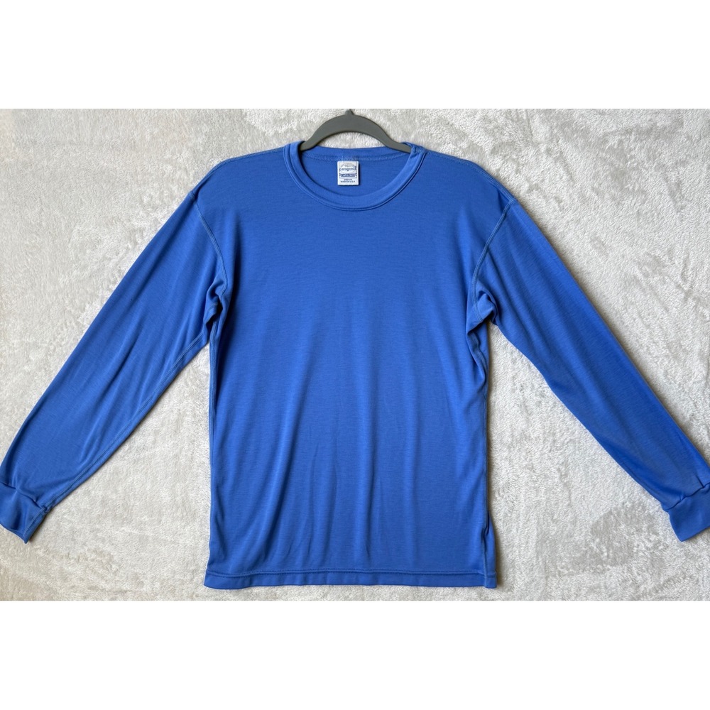 Vintage Patagonia Capilene Long Sleeve Base Layer Shirt Mens M Blue Made USA 90s